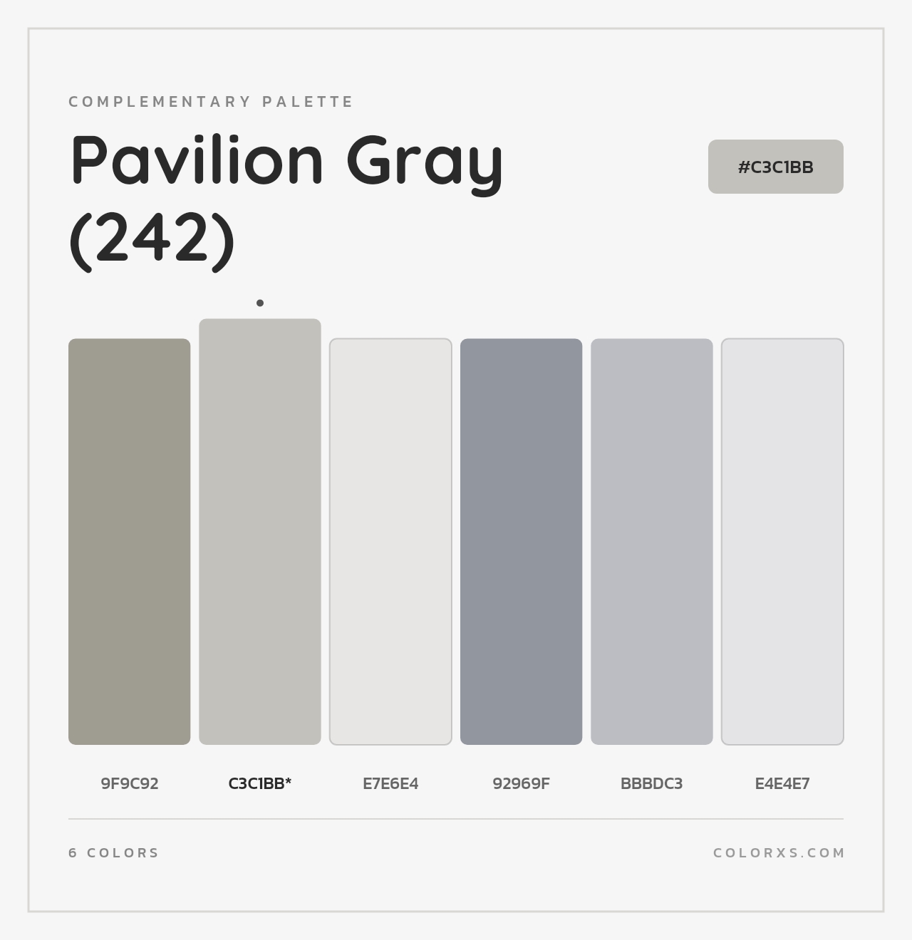 Pavilion Gray (242) - Complementary Color Palette