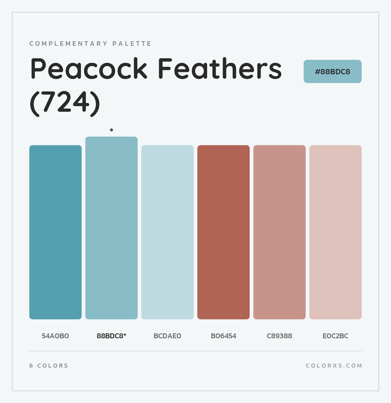 Peacock Feathers (724) - Complementary Color Palette