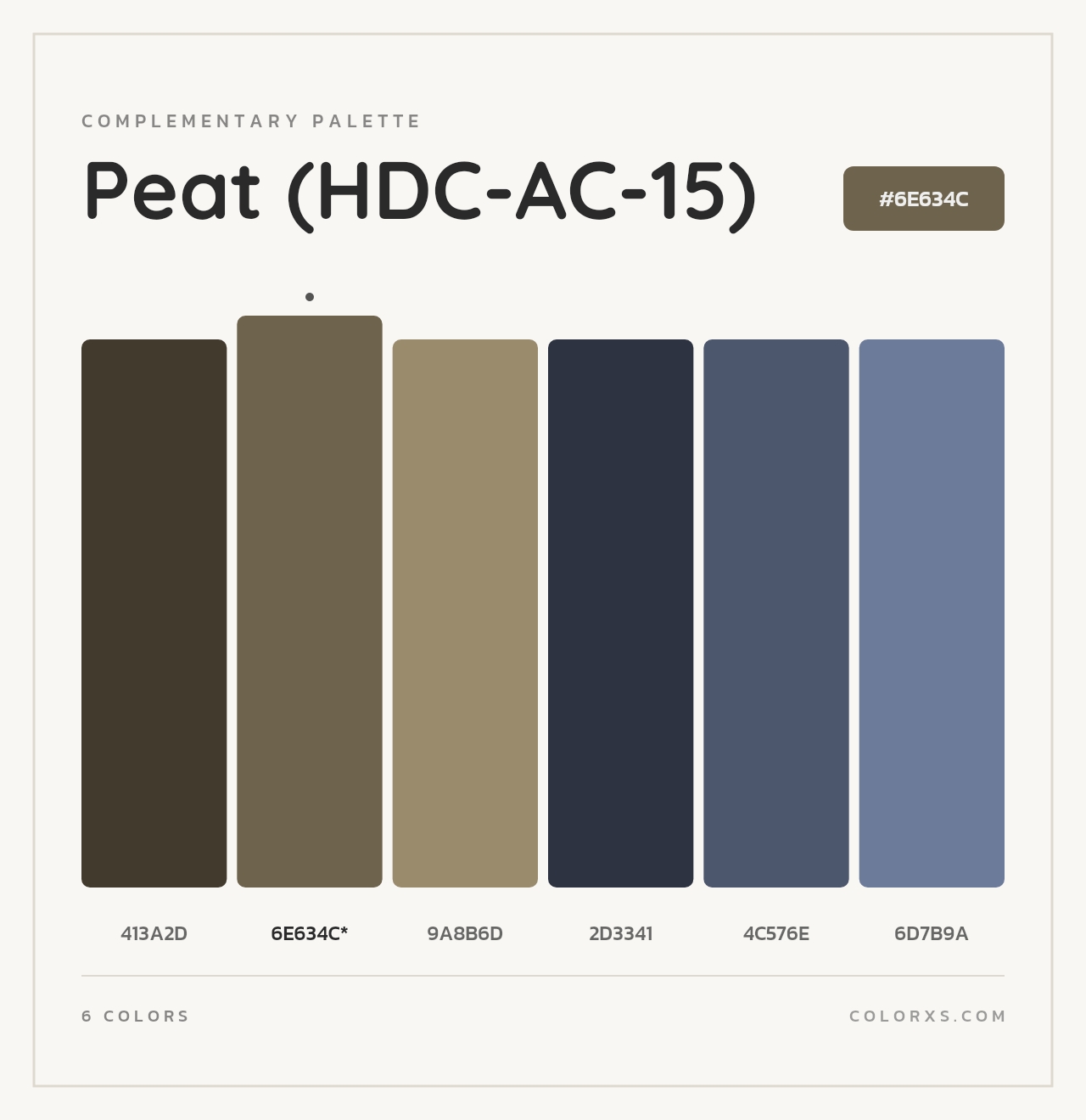 Peat (HDC-AC-15) - Complementary Color Palette