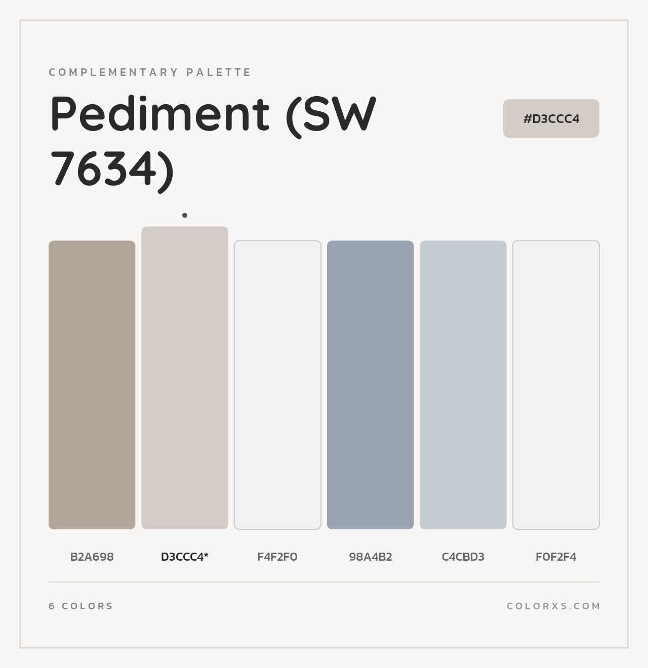Pediment (SW 7634) - Complementary Color Palette