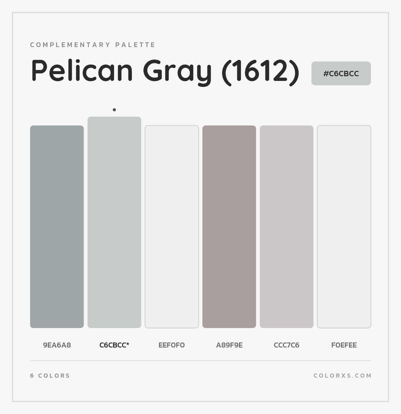 Pelican Gray (1612) - Complementary Color Palette