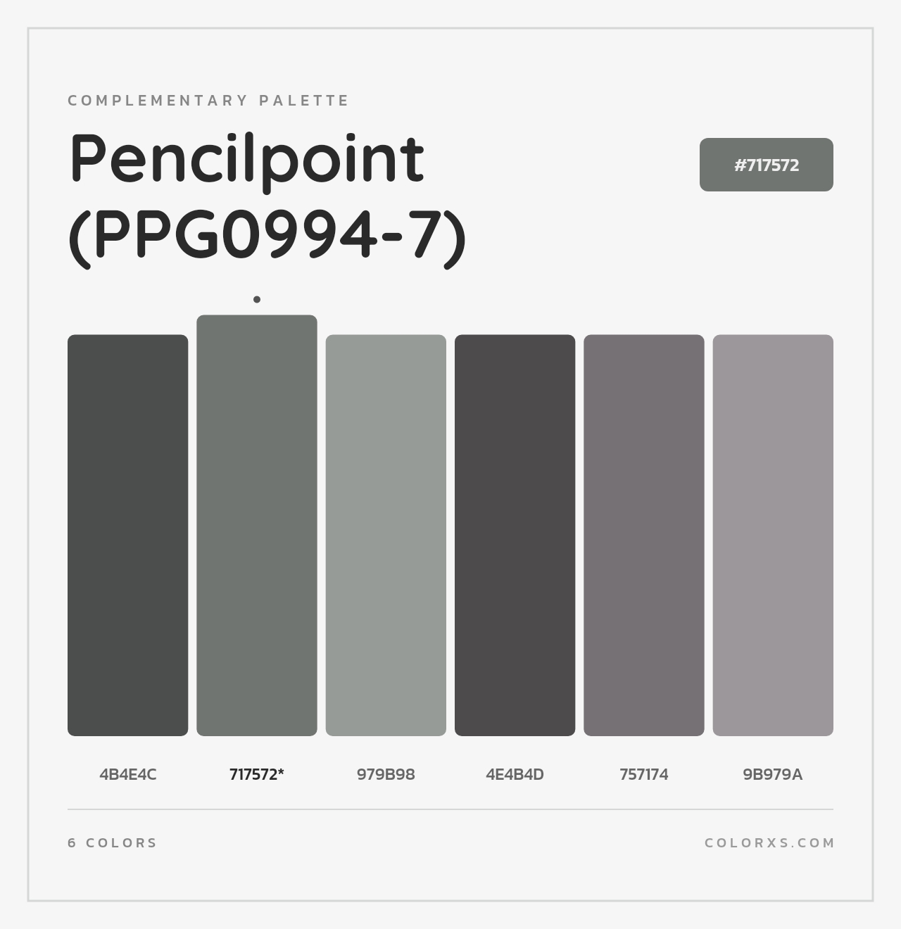 Pencilpoint (PPG0994-7) - Complementary Color Palette