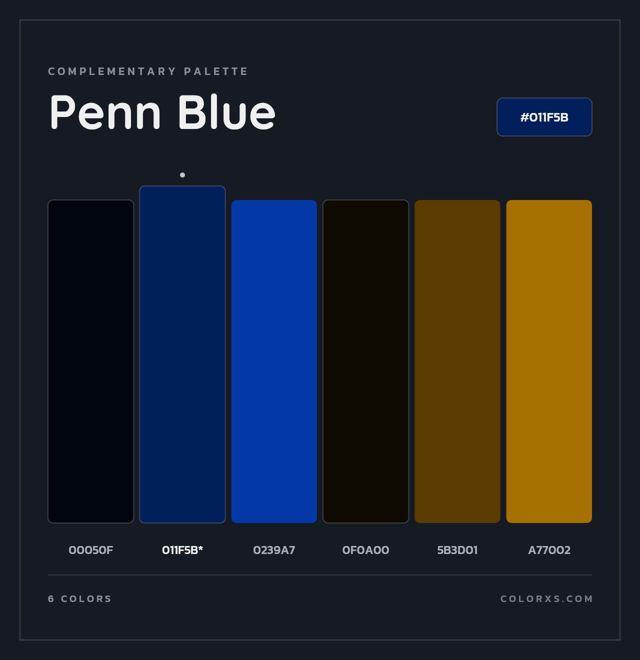 Penn Blue - Complementary Color Palette