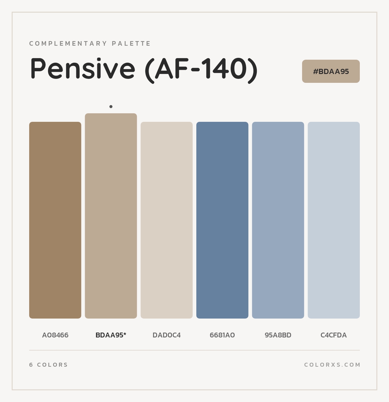 Pensive (AF-140) - Complementary Color Palette