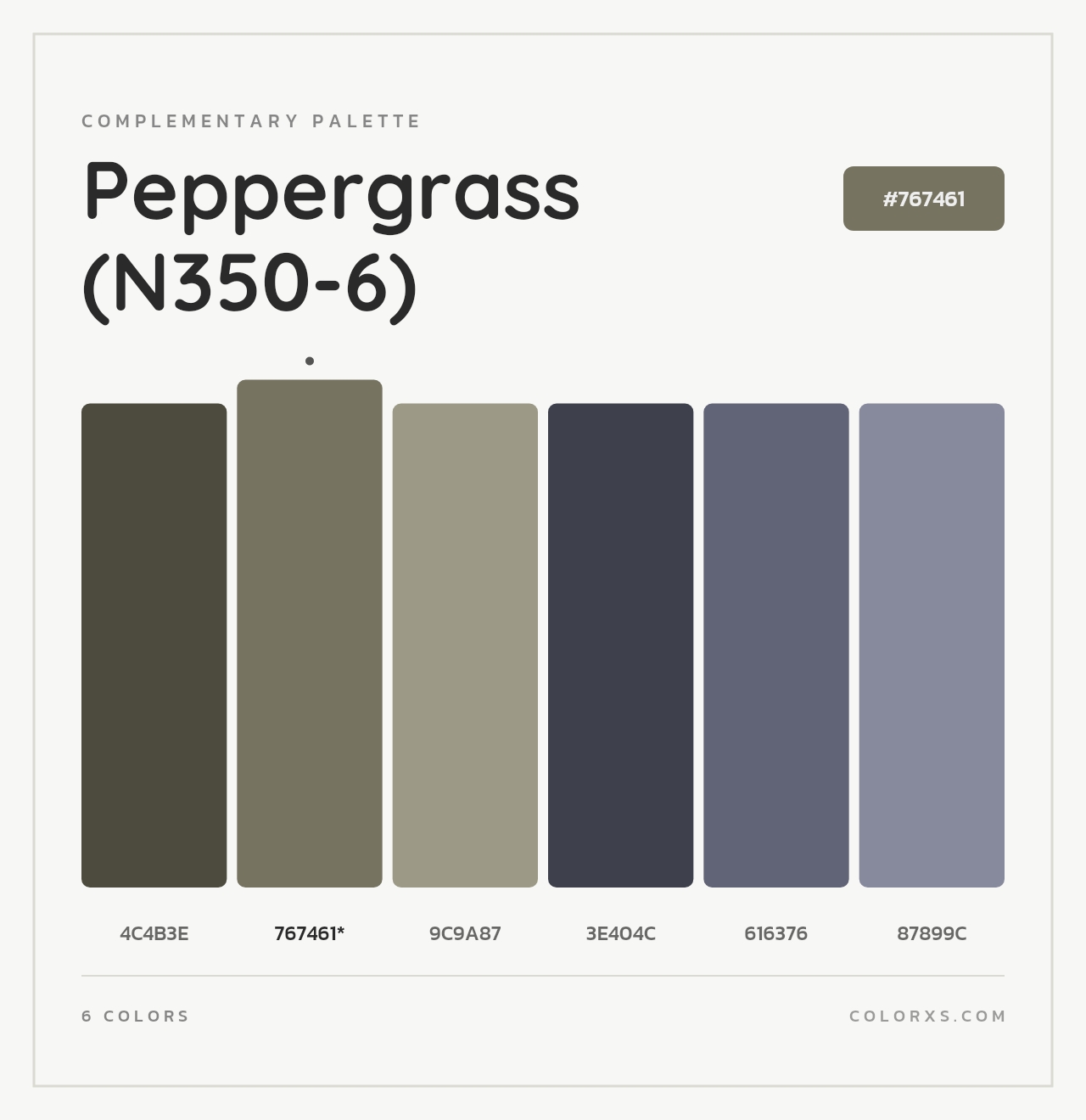 Peppergrass (N350-6) - Complementary Color Palette
