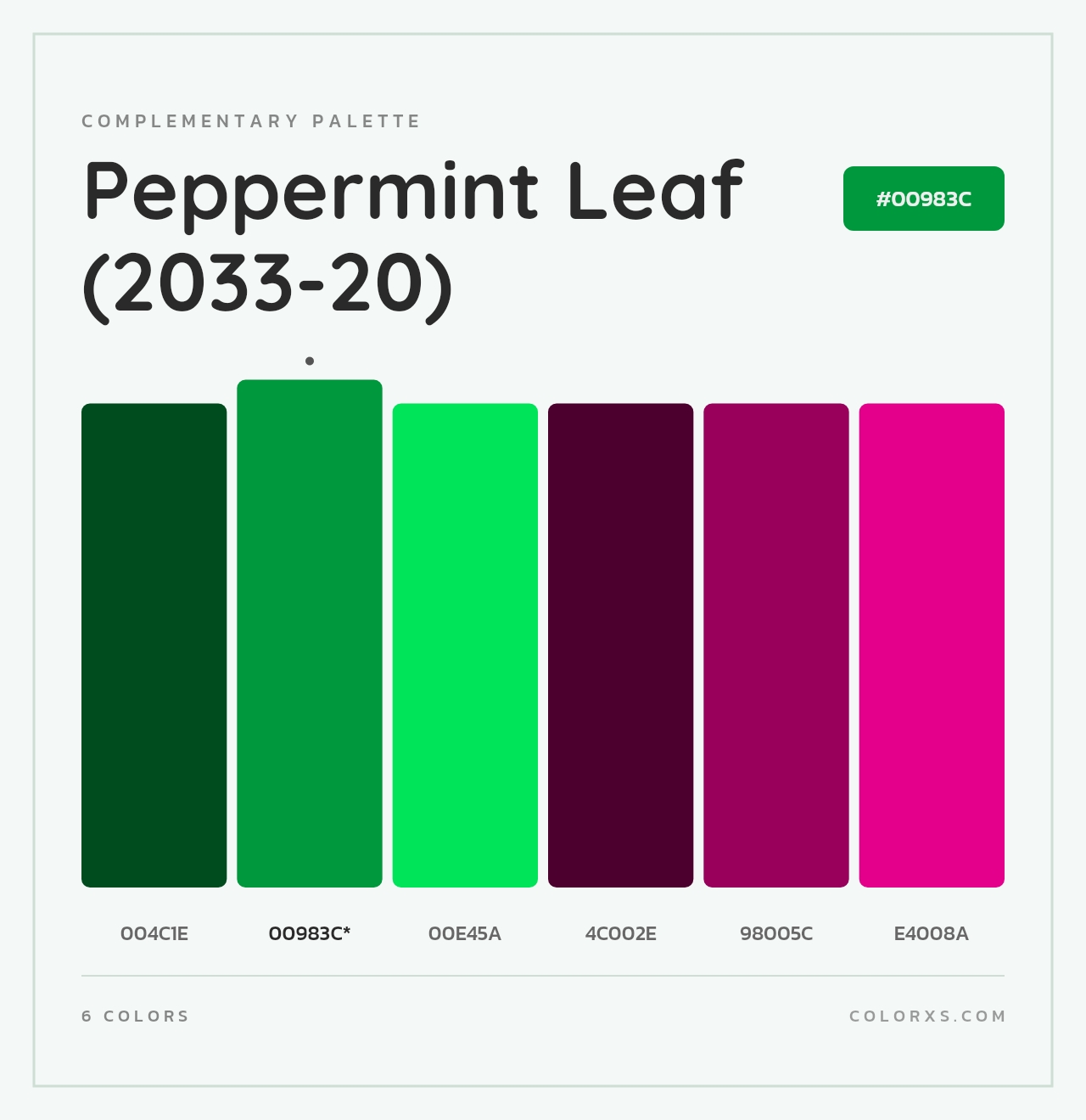 Peppermint Leaf (2033-20) - Complementary Color Palette