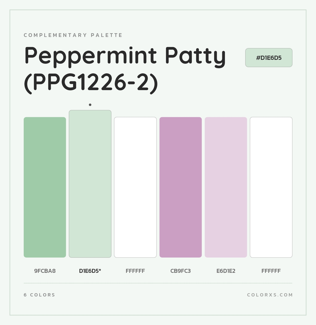 Peppermint Patty (PPG1226-2) - Complementary Color Palette