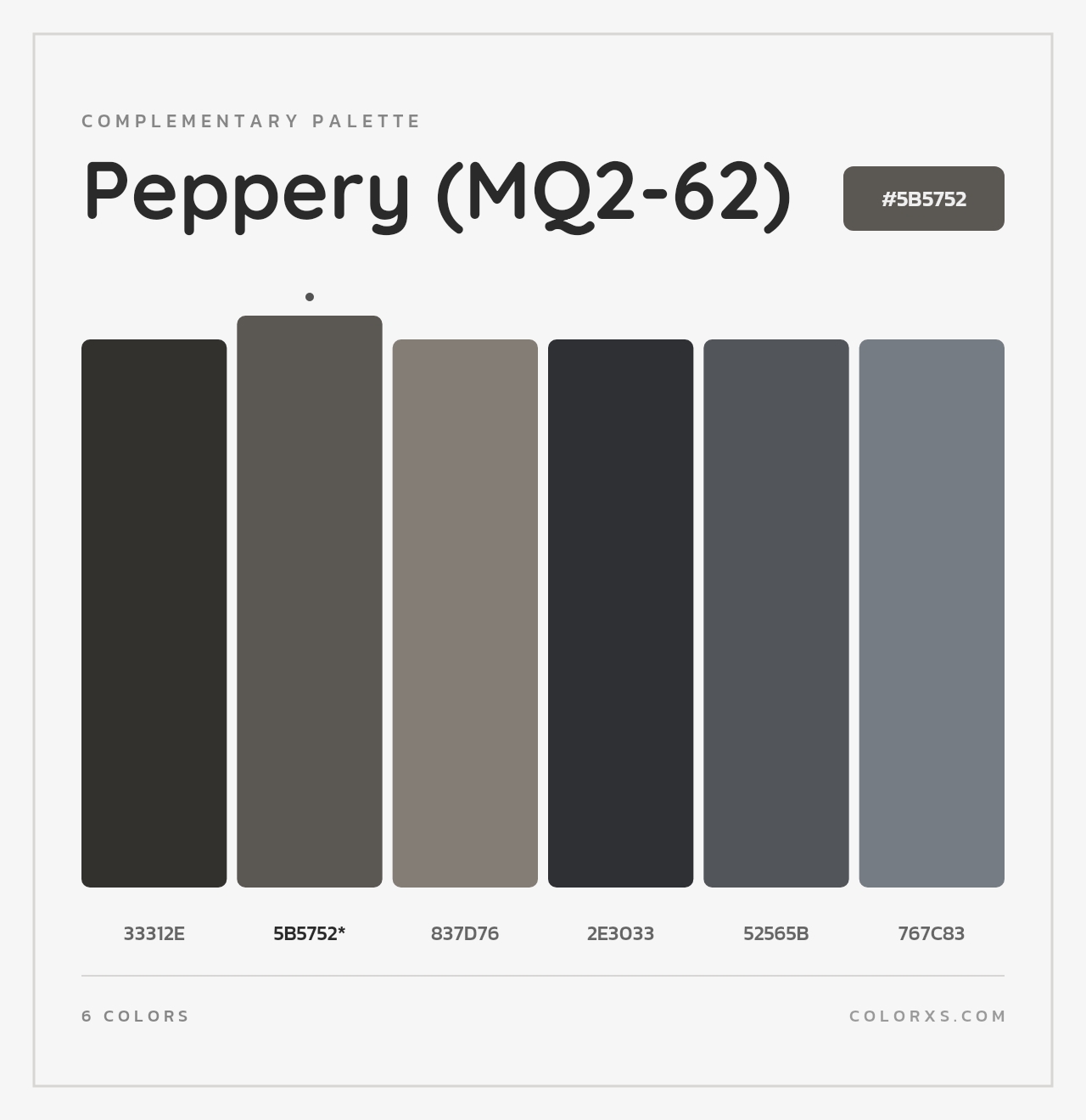 Peppery (MQ2-62) - Complementary Color Palette