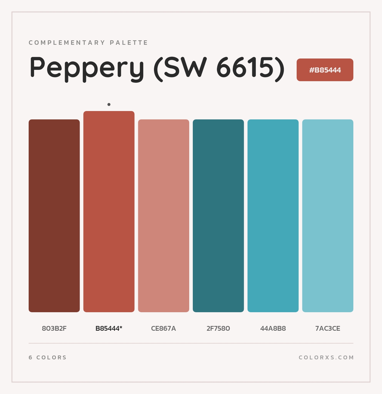 Peppery (SW 6615) - Complementary Color Palette