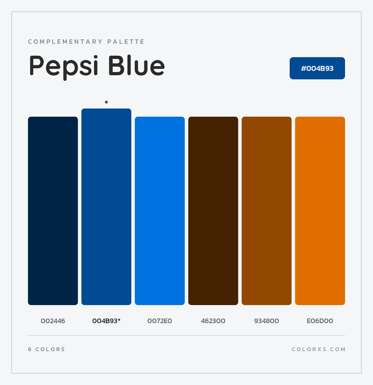 Pepsi Blue - Complementary Color Palette