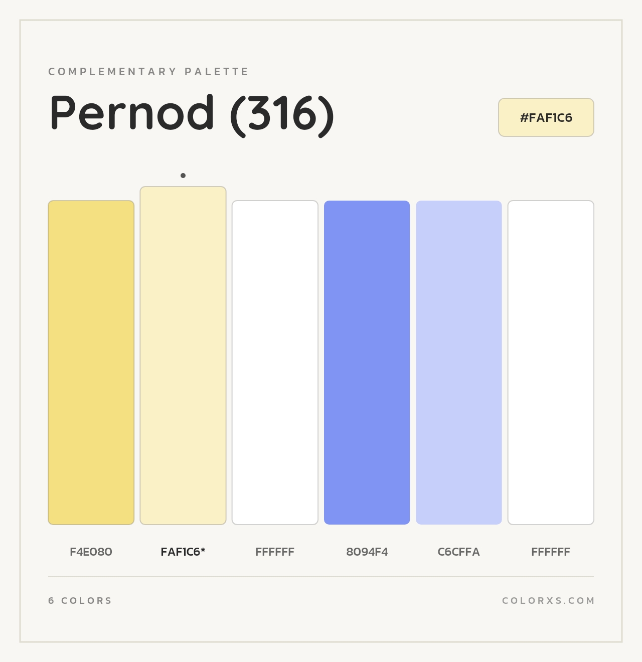 Pernod (316) - Complementary Color Palette