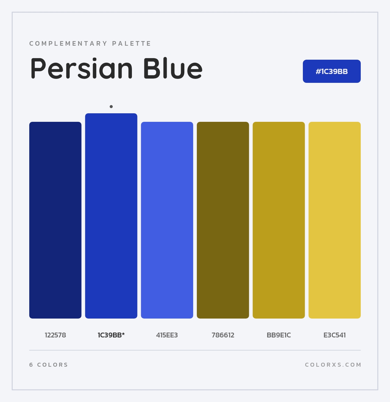 Persian Blue - Complementary Color Palette