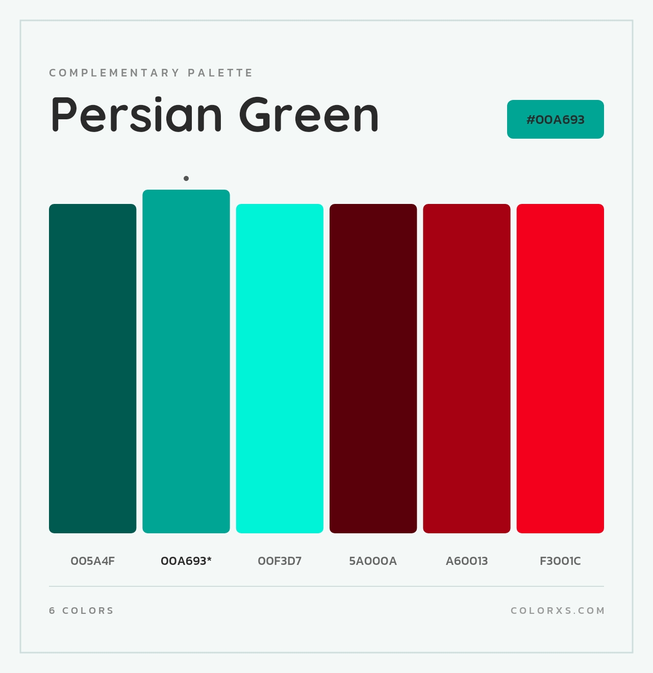 Persian Green - Complementary Color Palette