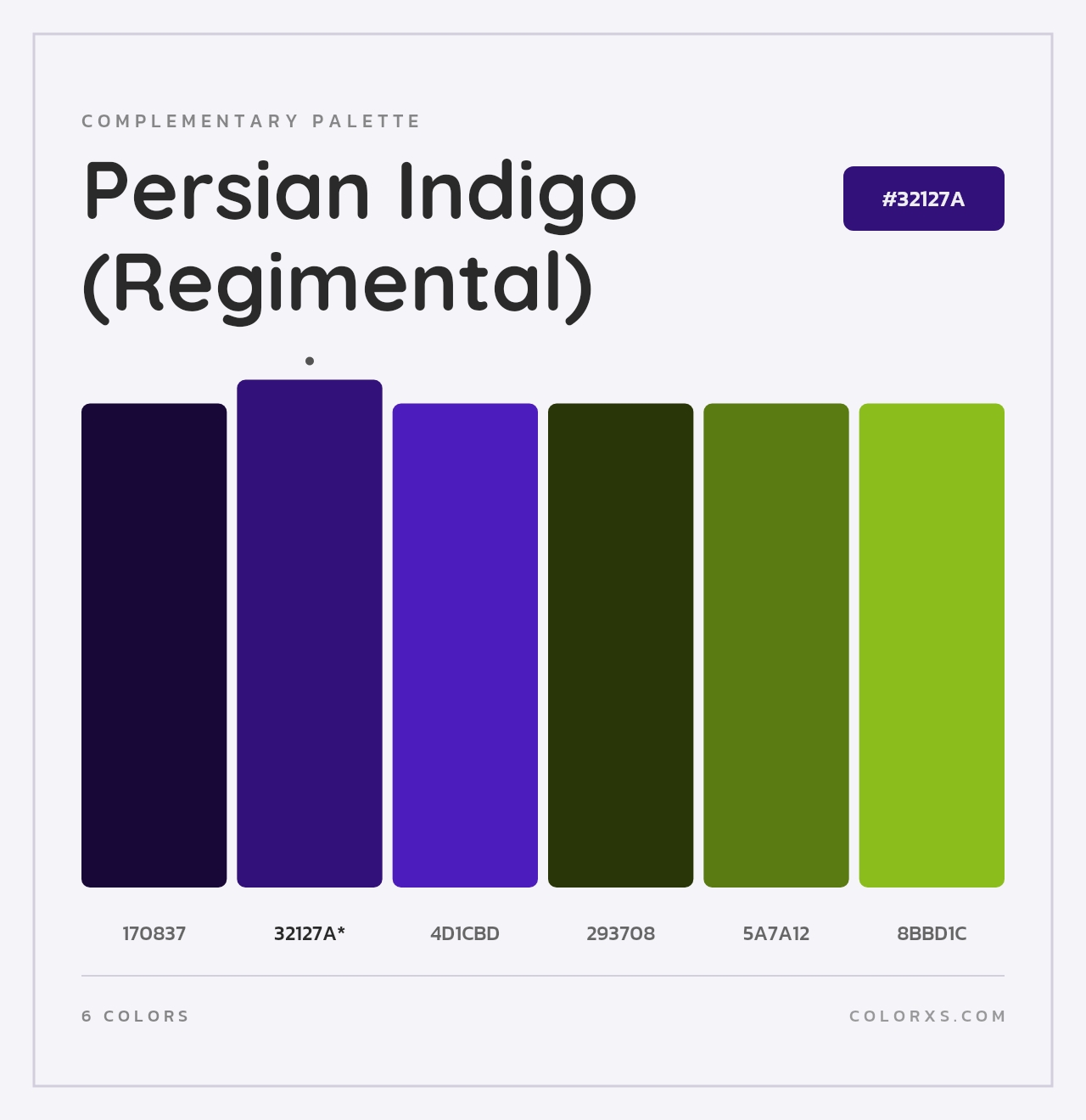 Persian Indigo (Regimental) - Complementary Color Palette
