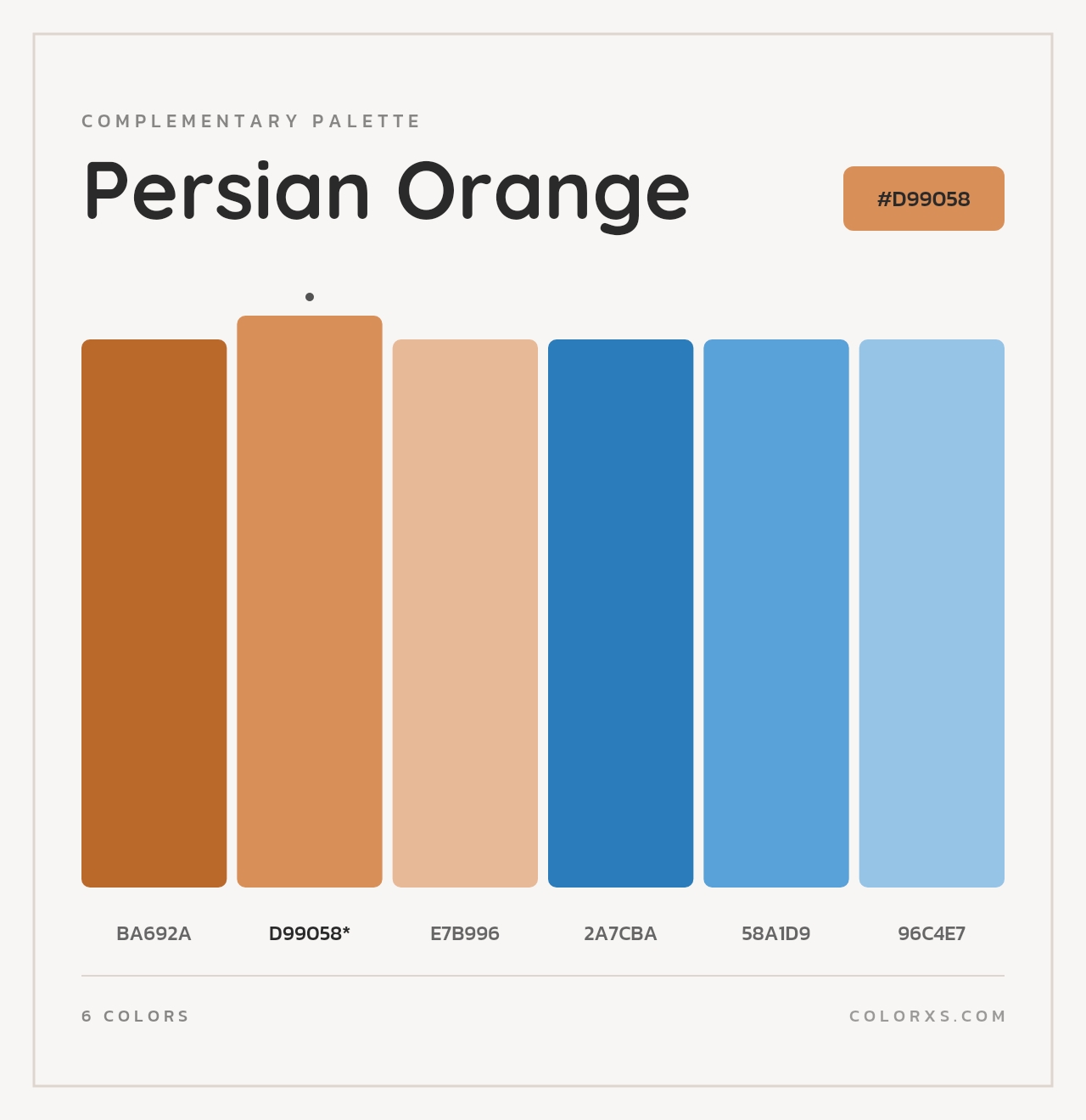 Persian Orange - Complementary Color Palette