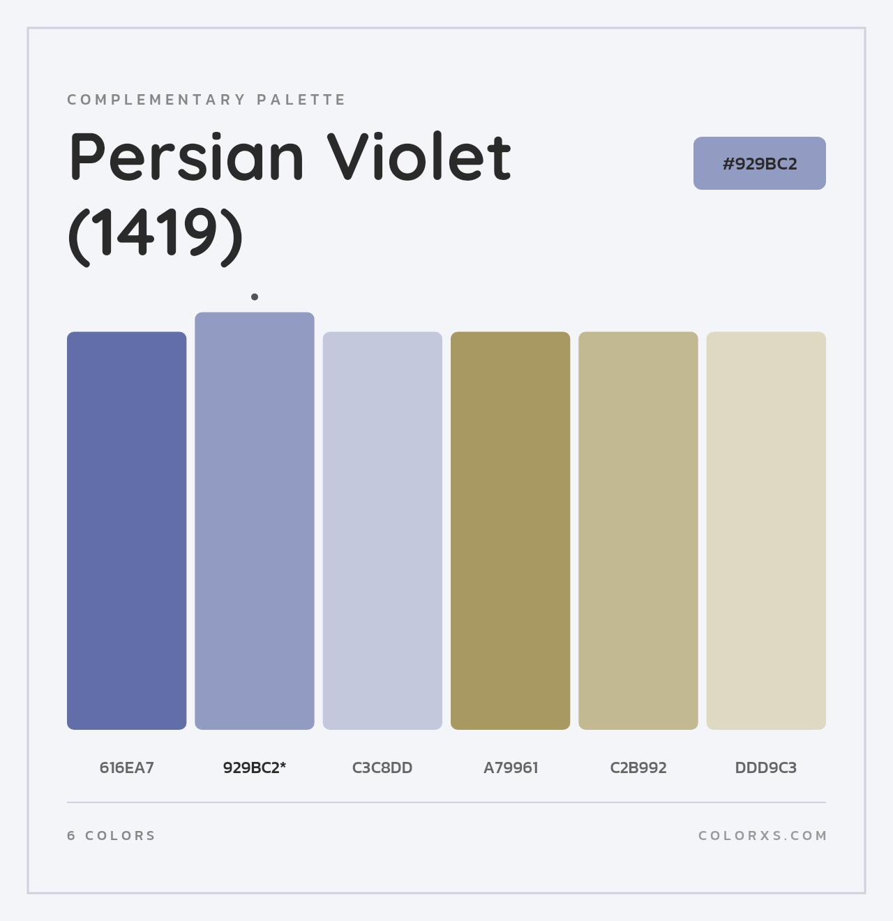 Persian Violet (1419) - Complementary Color Palette