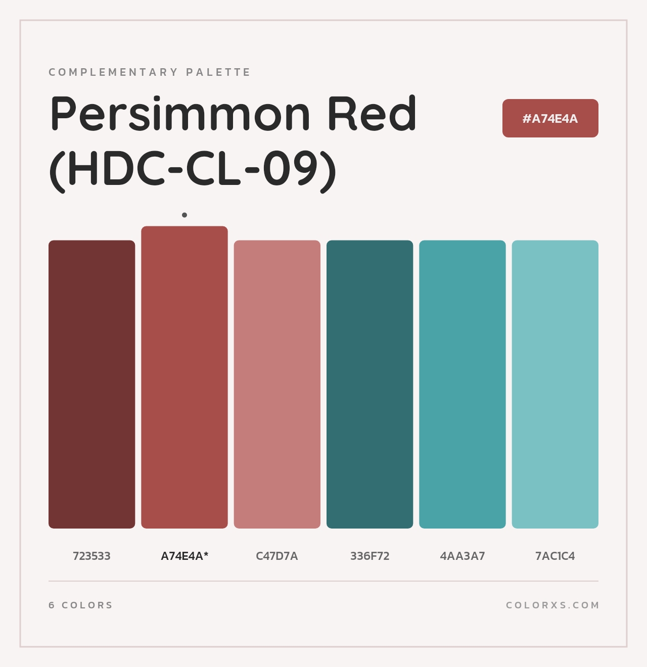 Persimmon Red (HDC-CL-09) - Complementary Color Palette