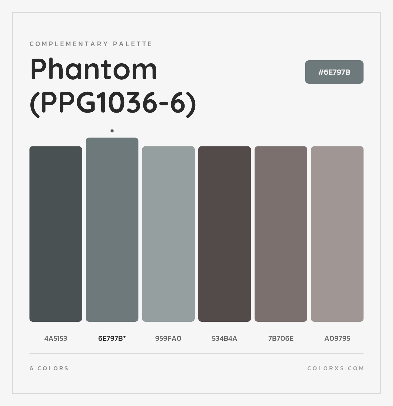 Phantom (PPG1036-6) - Complementary Color Palette