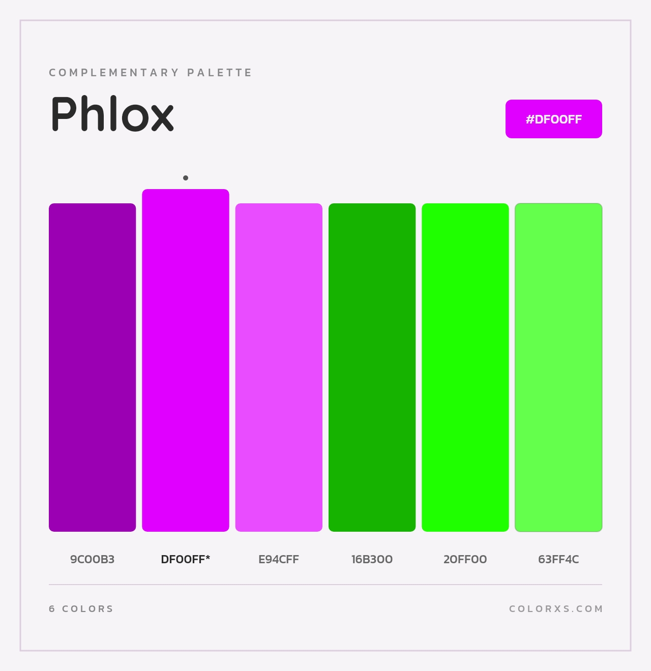 Phlox - Complementary Color Palette