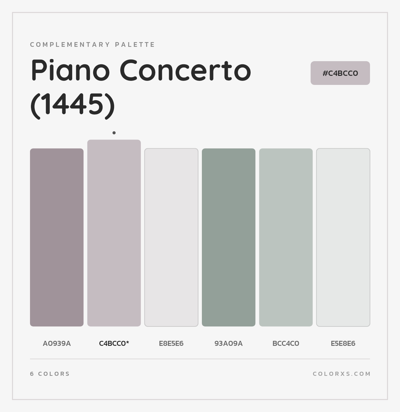 Piano Concerto (1445) - Complementary Color Palette