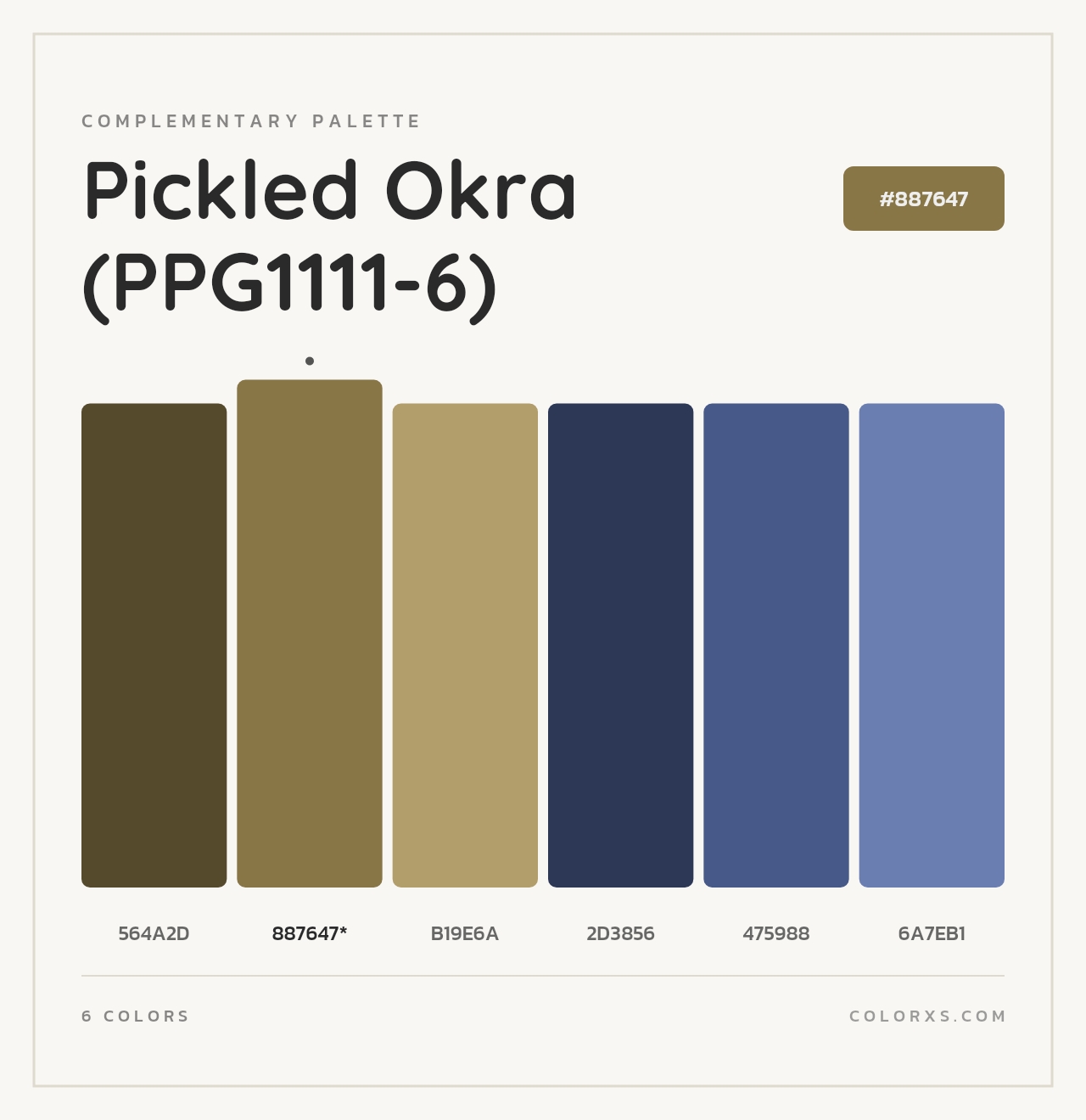 Pickled Okra (PPG1111-6) - Complementary Color Palette