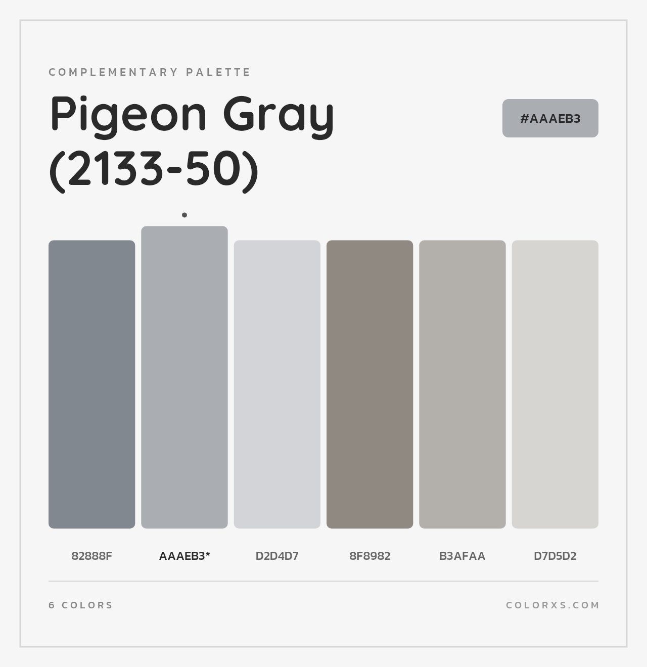 Pigeon Gray (2133-50) - Complementary Color Palette