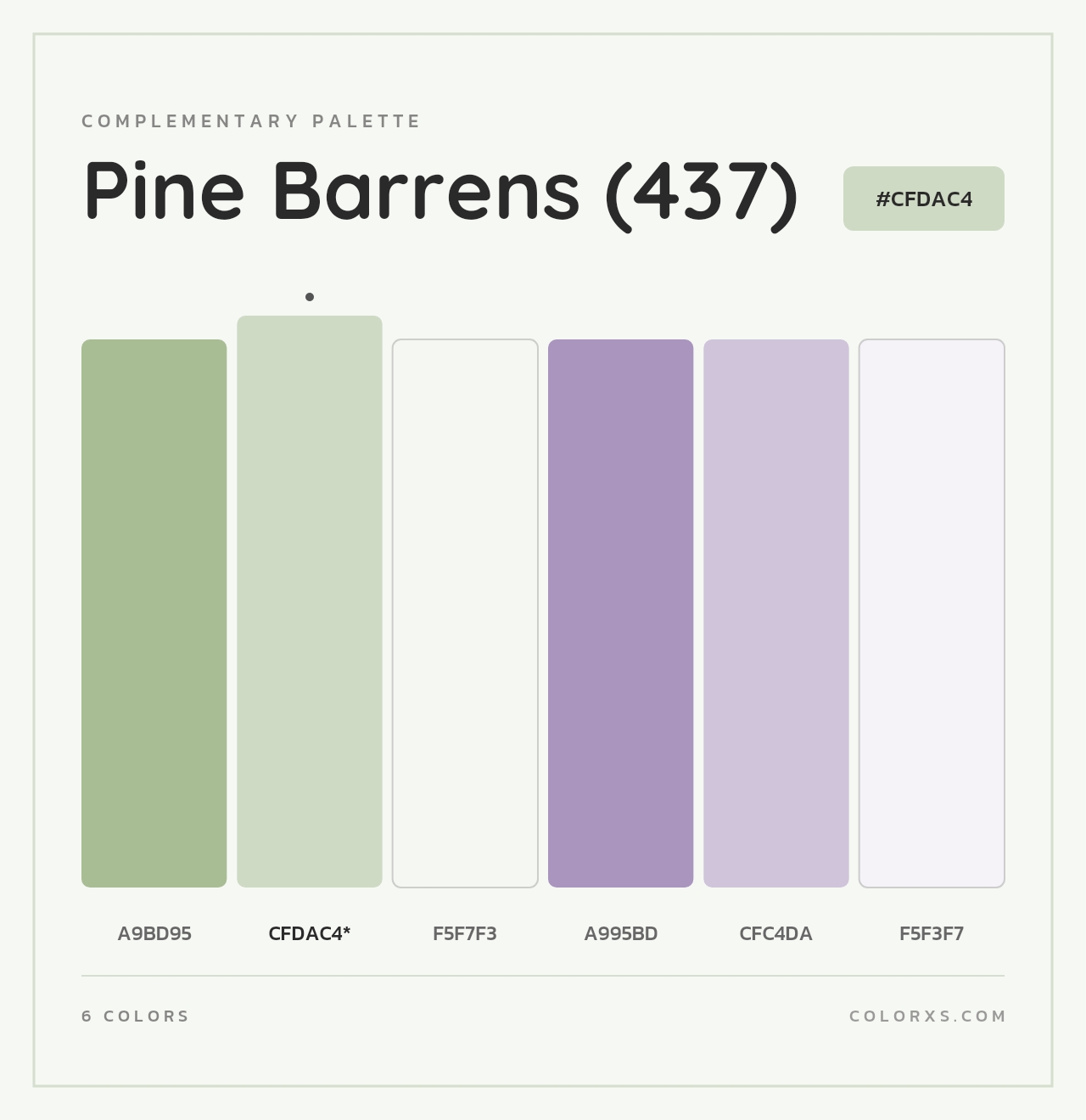 Pine Barrens (437) - Complementary Color Palette