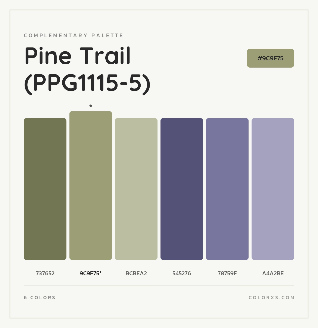 Pine Trail (PPG1115-5) - Complementary Color Palette