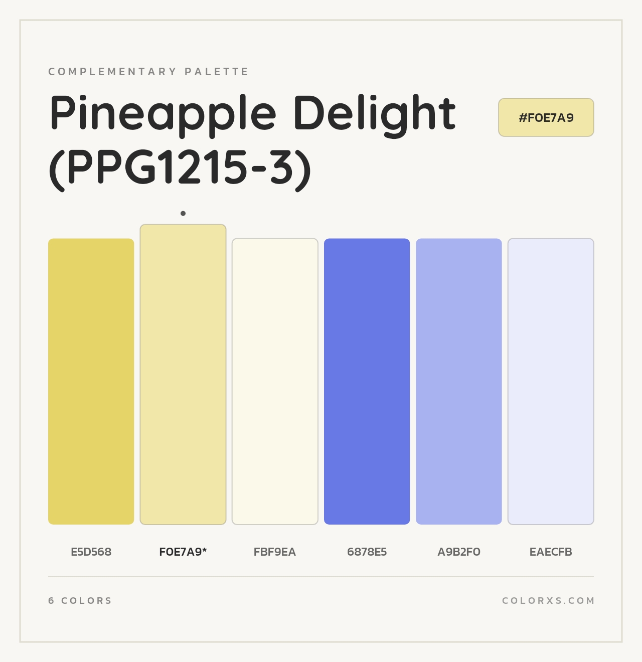 Pineapple Delight (PPG1215-3) - Complementary Color Palette