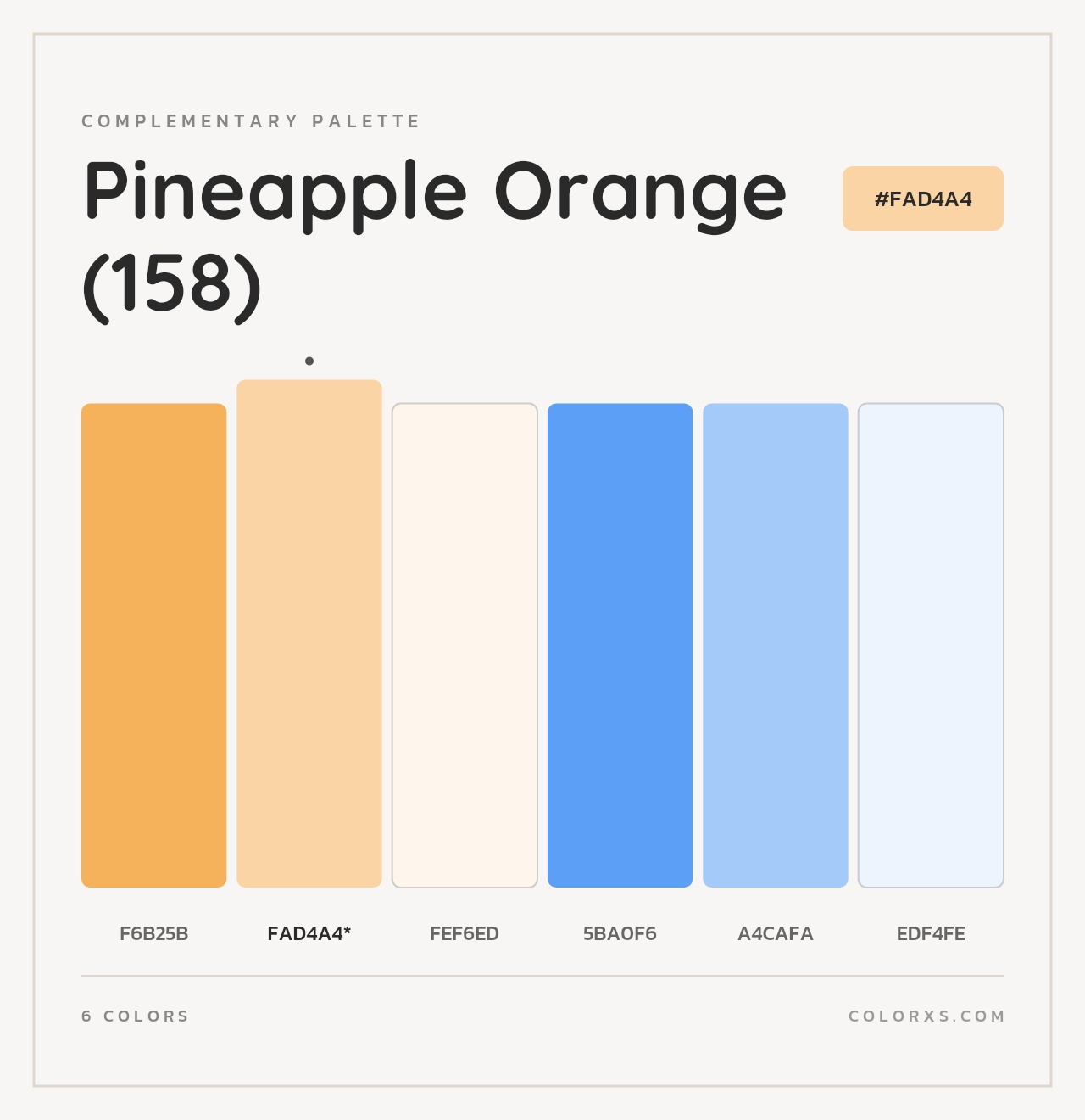Pineapple Orange (158) - Complementary Color Palette
