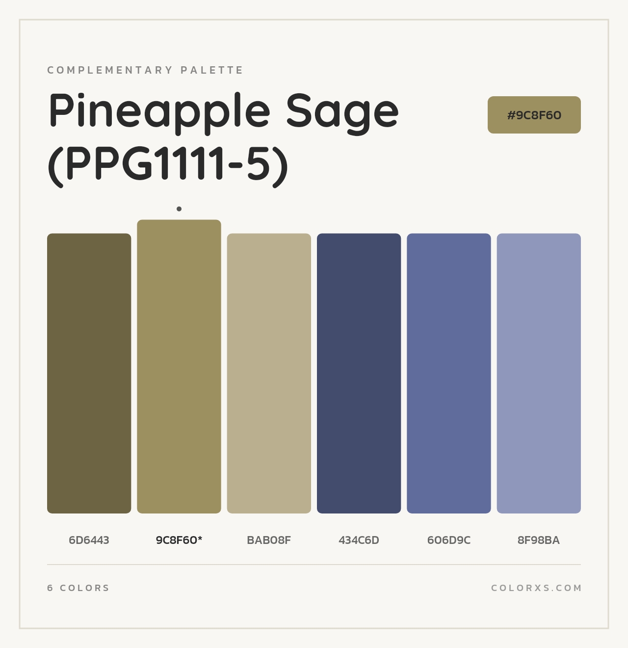 Pineapple Sage (PPG1111-5) - Complementary Color Palette