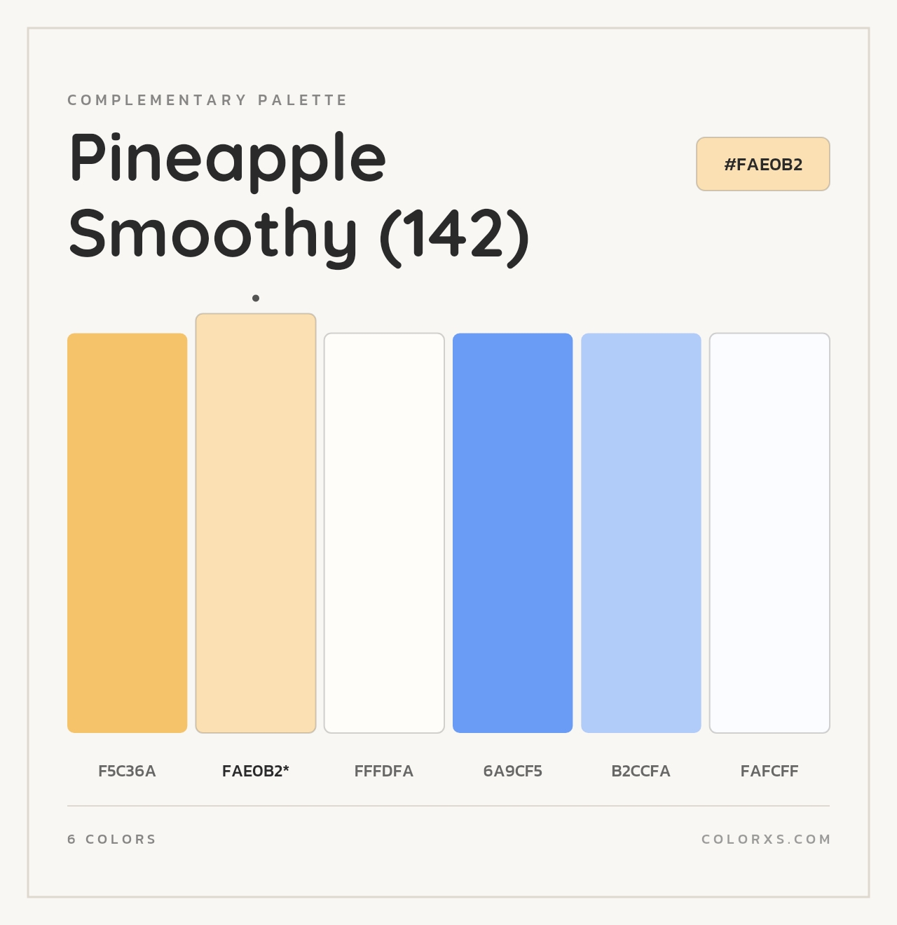 Pineapple Smoothy (142) - Complementary Color Palette