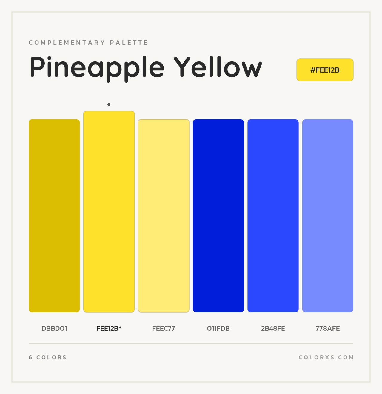 Pineapple Yellow - Complementary Color Palette