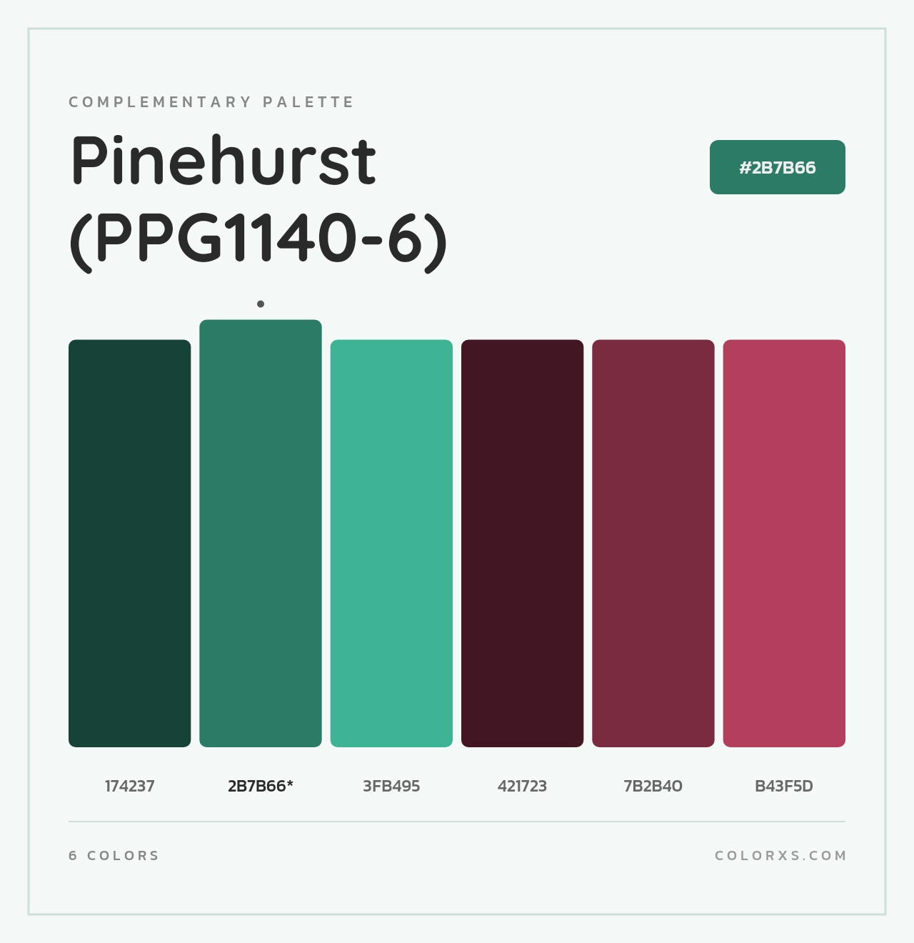 Pinehurst (PPG1140-6) - Complementary Color Palette