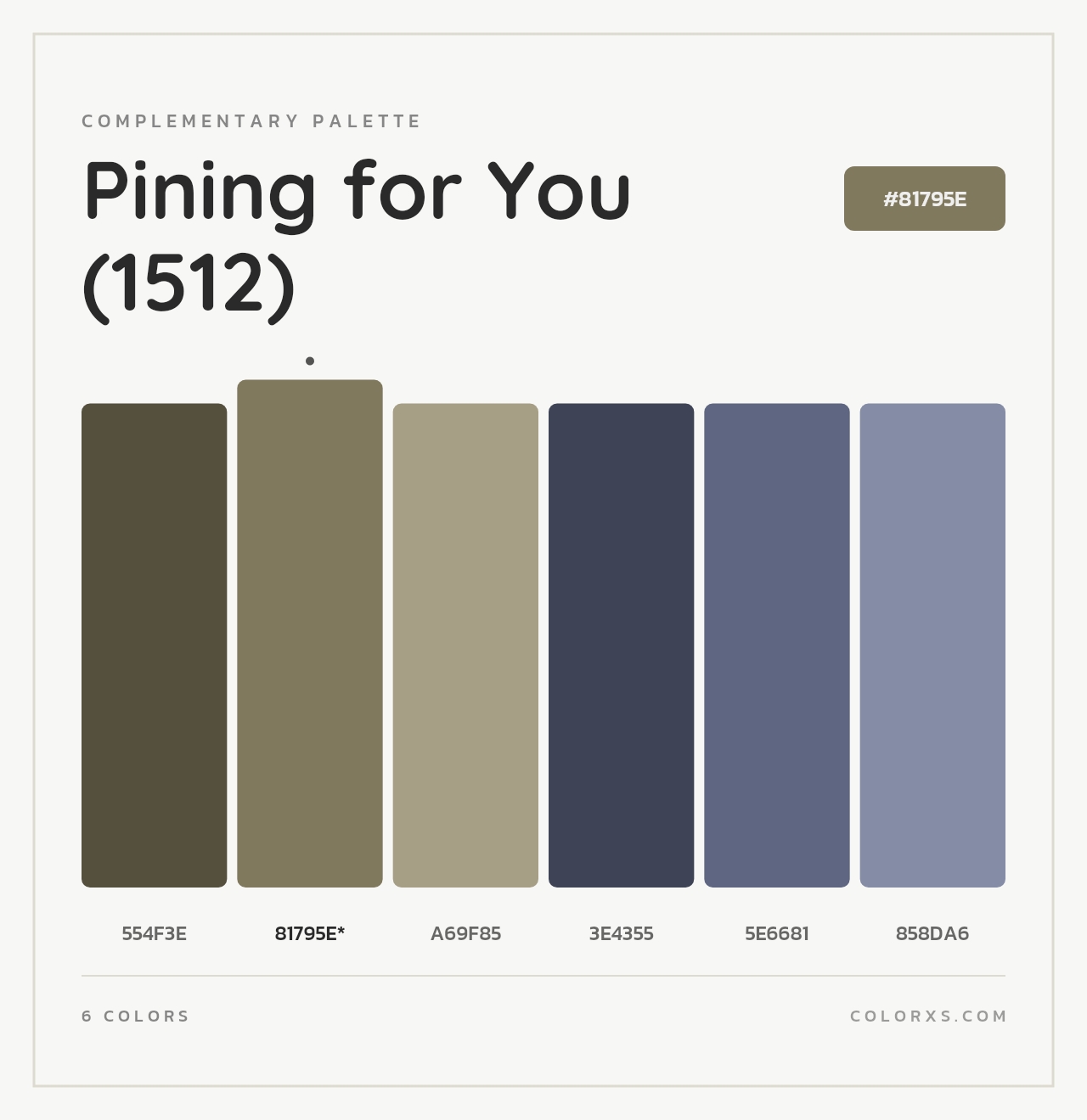 Pining for You (1512) - Complementary Color Palette