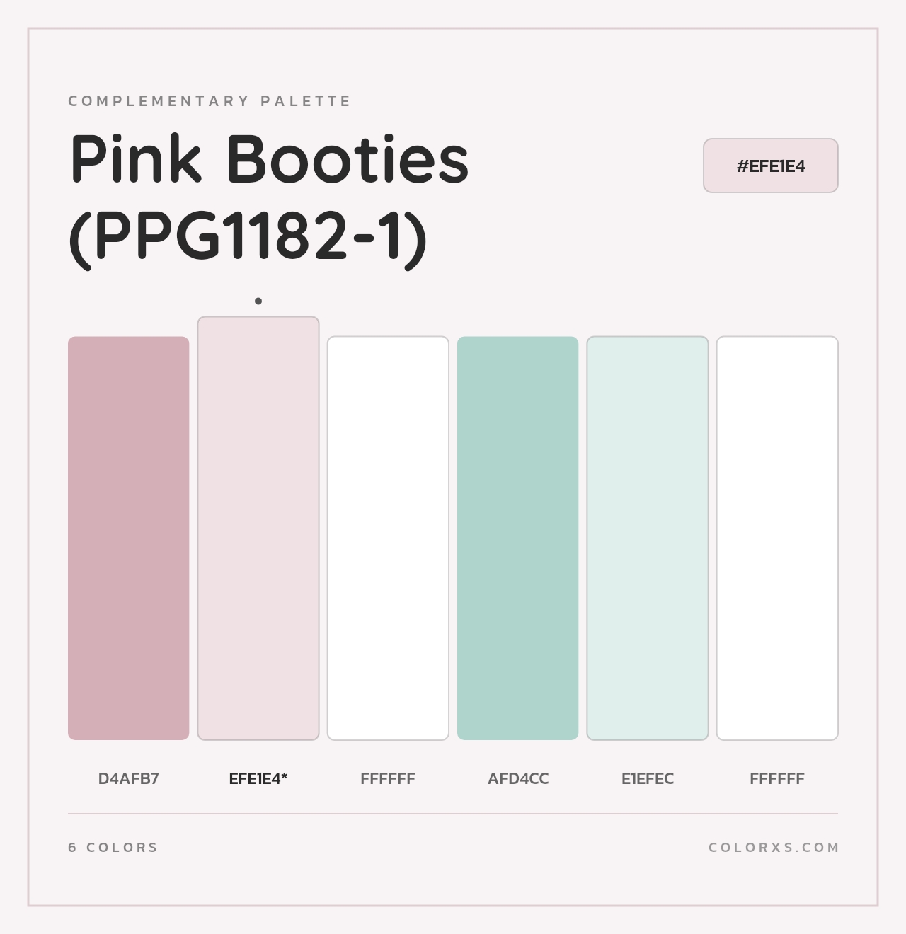 Pink Booties (PPG1182-1) - Complementary Color Palette