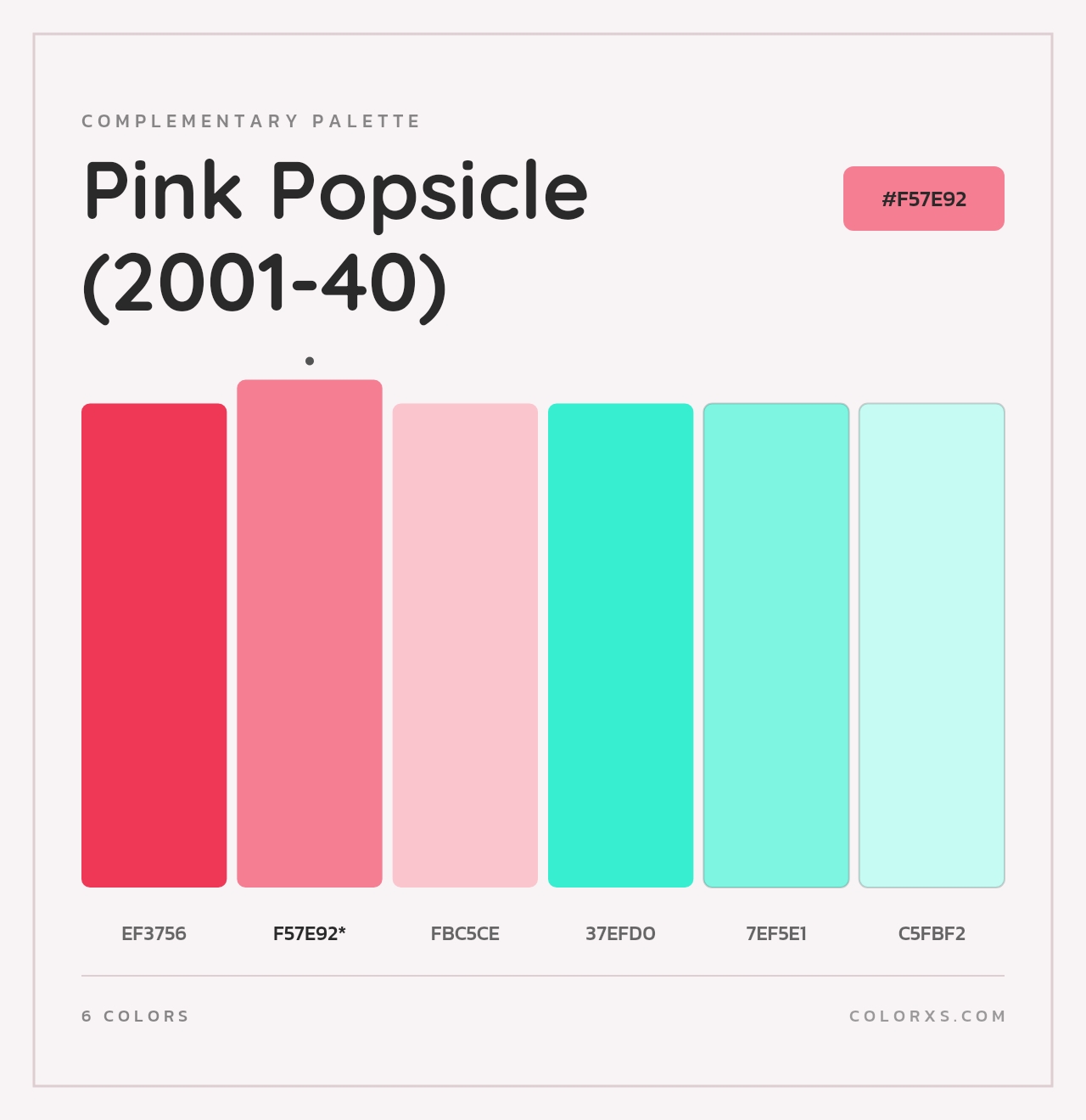 Pink Popsicle (2001-40) - Complementary Color Palette