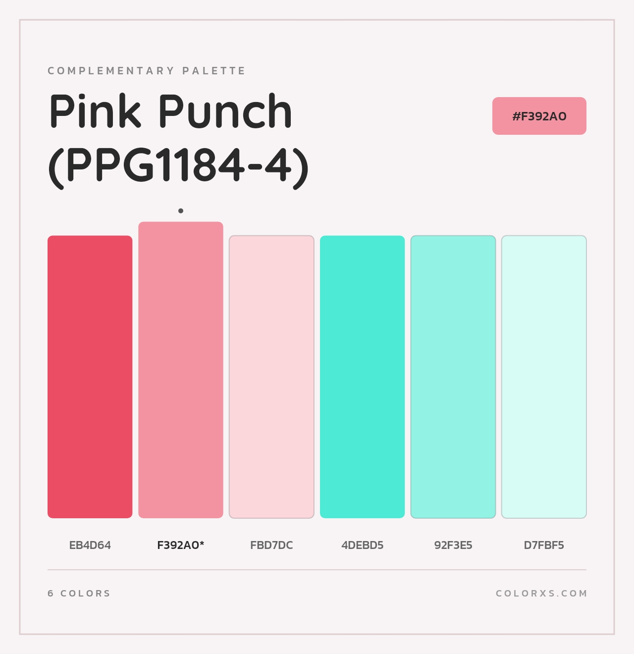 Pink Punch (PPG1184-4) - Complementary Color Palette