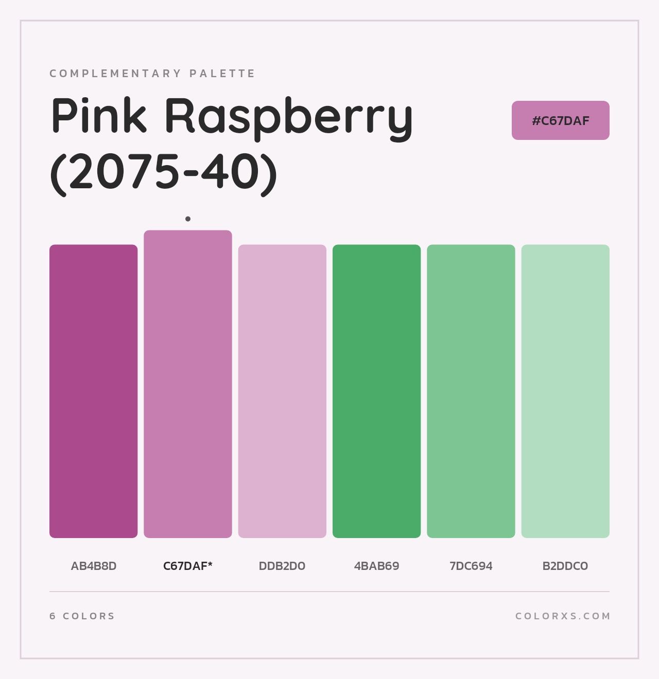 Pink Raspberry (2075-40) - Complementary Color Palette