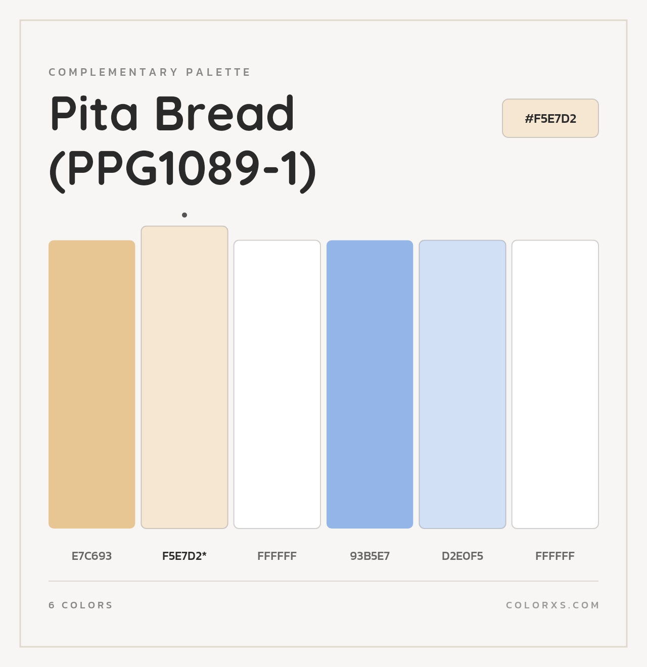 Pita Bread (PPG1089-1) - Complementary Color Palette