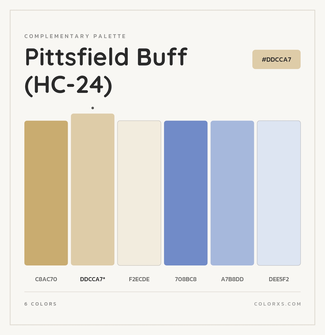 Pittsfield Buff (HC-24) - Complementary Color Palette