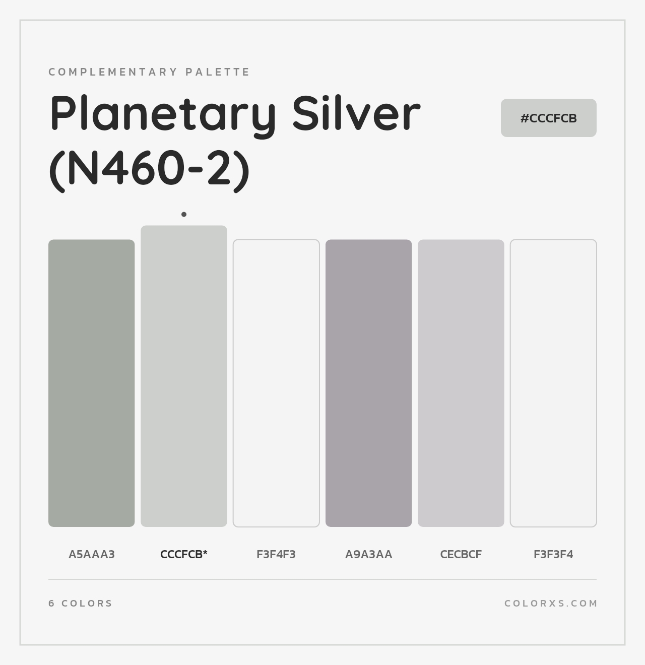 Planetary Silver (N460-2) - Complementary Color Palette