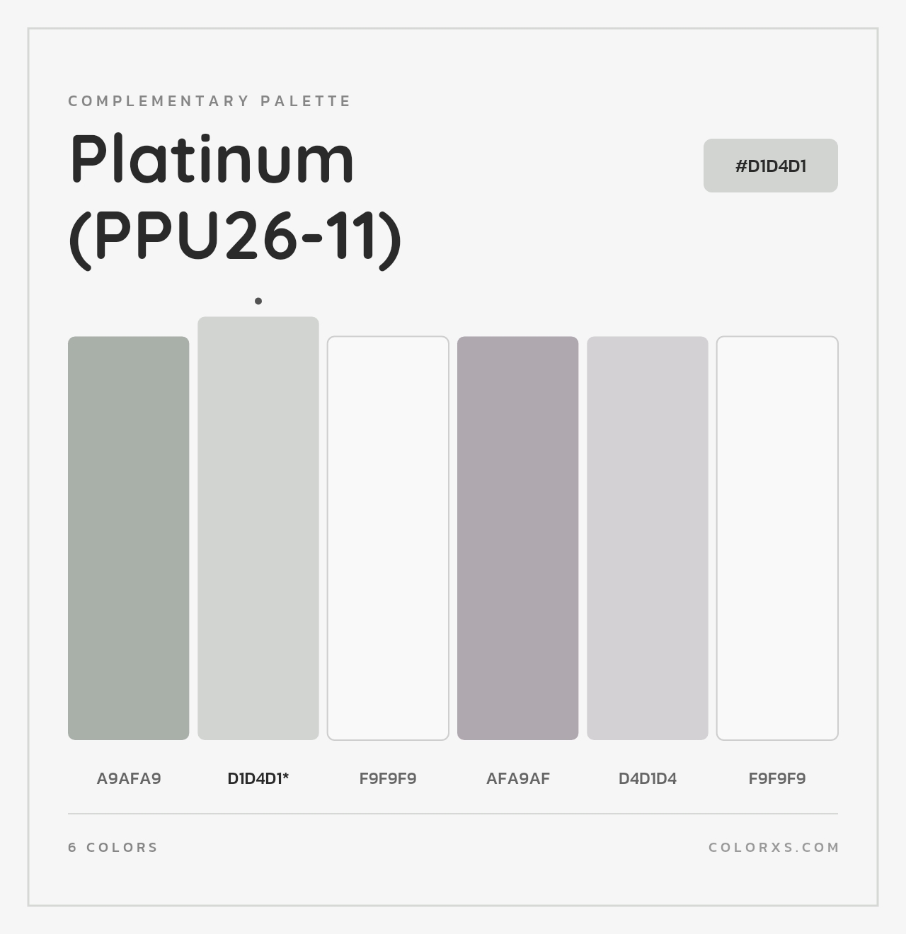 Platinum (PPU26-11) - Complementary Color Palette