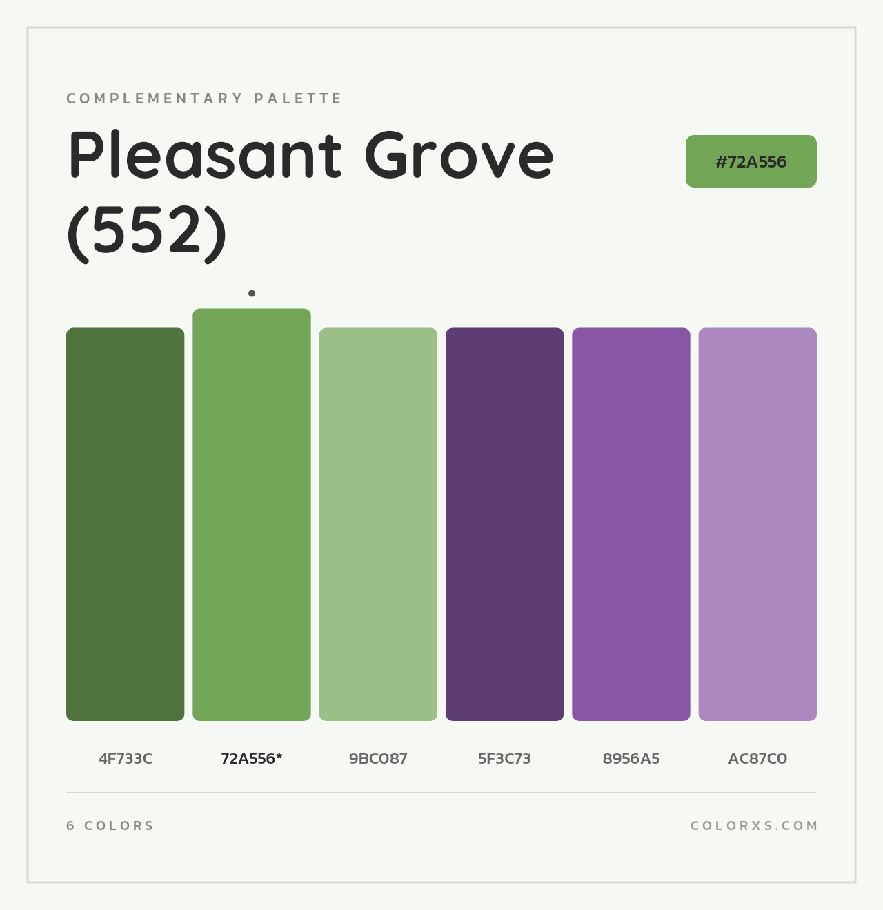Pleasant Grove (552) - Complementary Color Palette