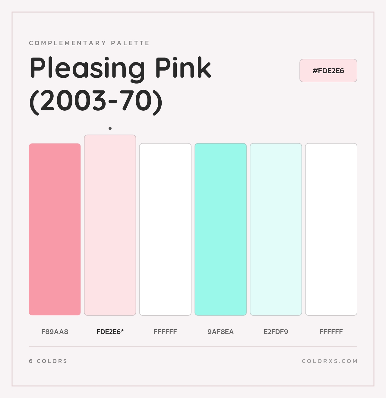 Pleasing Pink (2003-70) - Complementary Color Palette