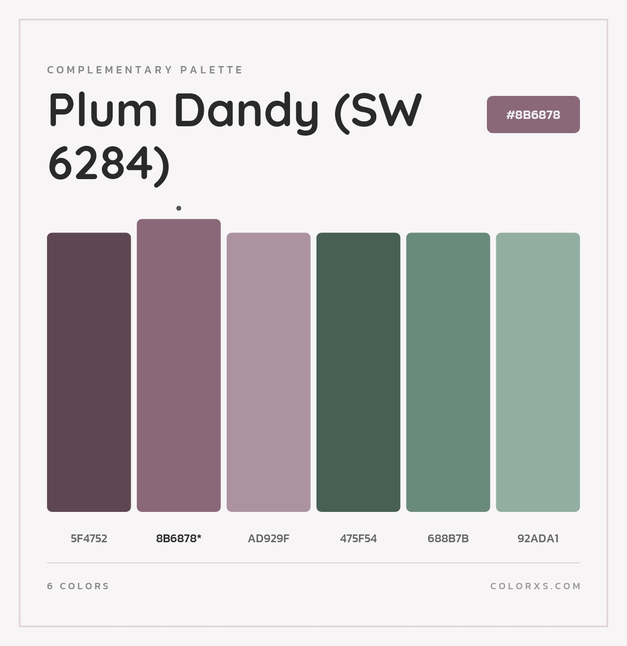 Plum Dandy (SW 6284) - Complementary Color Palette