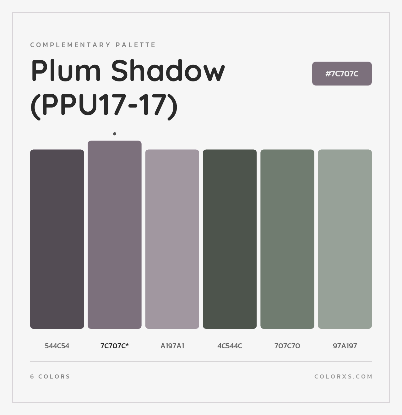 Plum Shadow (PPU17-17) - Complementary Color Palette