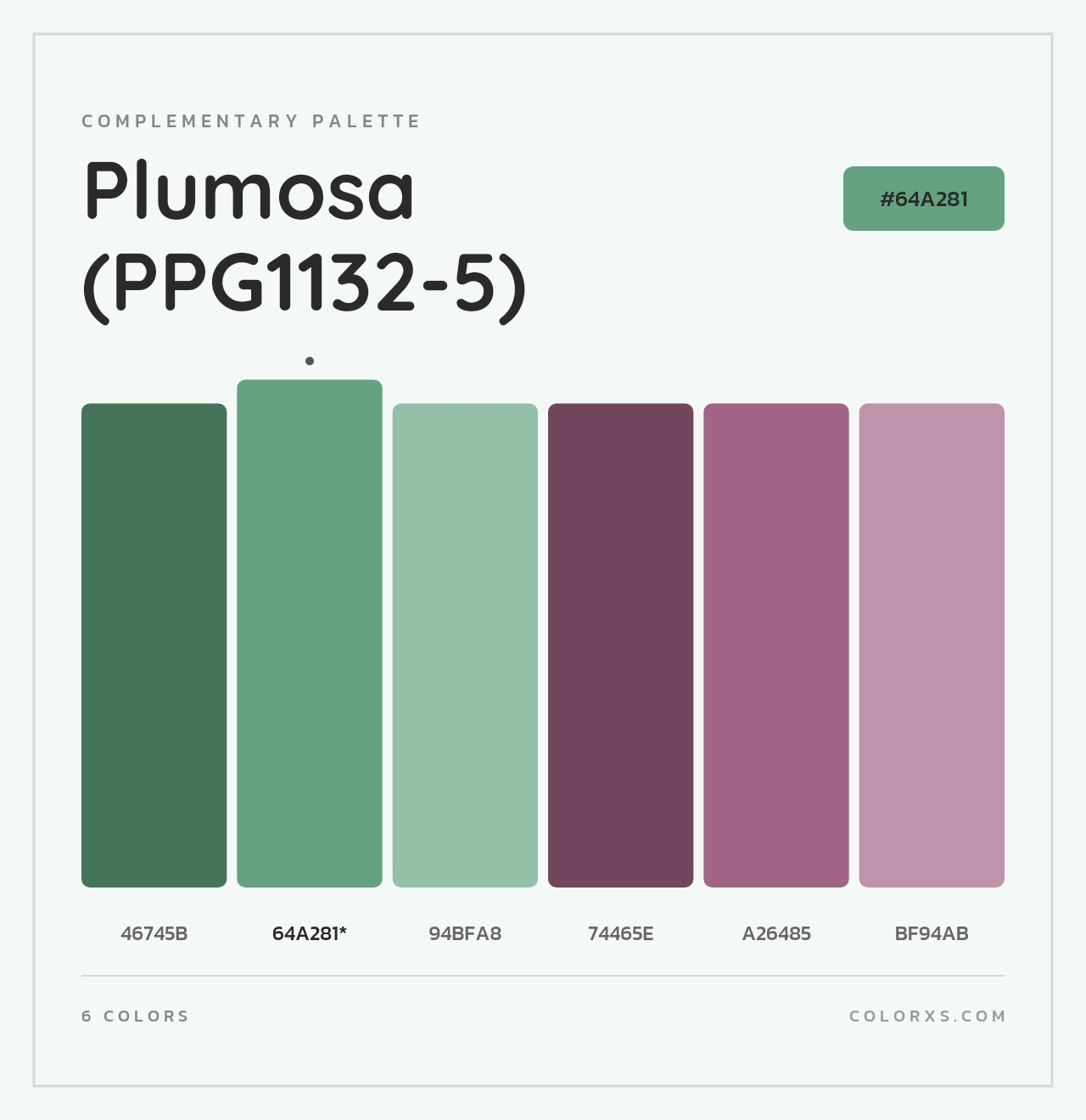 Plumosa (PPG1132-5) - Complementary Color Palette