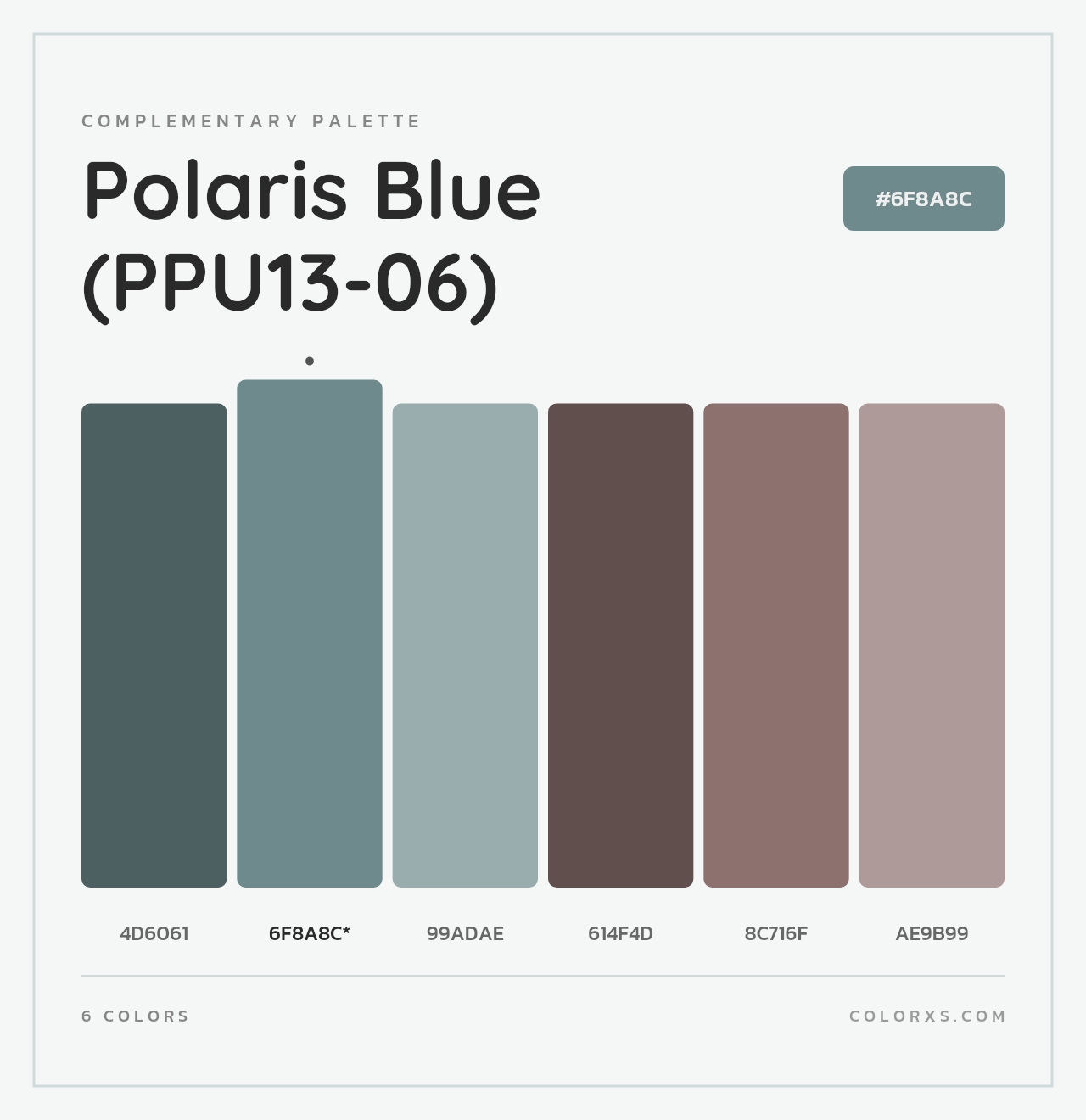 Polaris Blue (PPU13-06) - Complementary Color Palette
