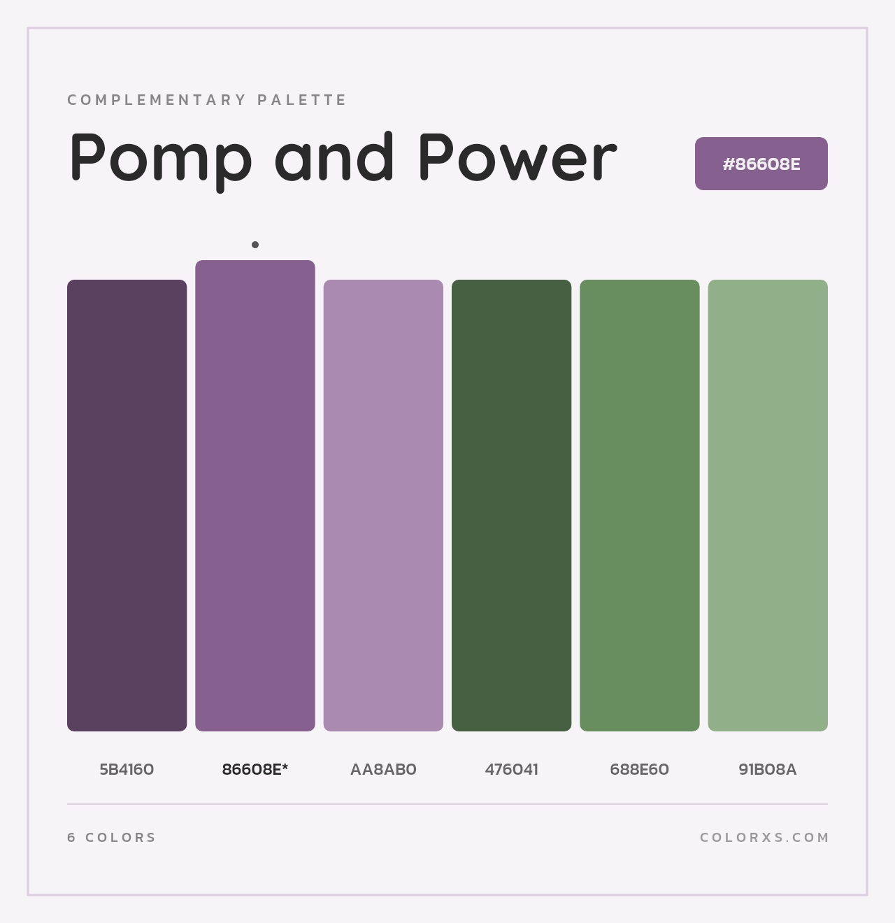 Pomp and Power - Complementary Color Palette
